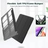 ProCase for iPad Air 13 Inch Case M4/M3/M2(2026/2025/2024) with Pencil Holder, Hybrid Smart Cover iPad 13 Air M4 M3 M2 Case with Clear Transparent Back, Supports Touch ID, Auto Wake/Sleep -Navy(Black)