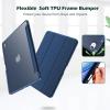 ProCase for iPad Air 13 Inch Case M4/M3/M2(2026/2025/2024) with Pencil Holder, Hybrid Smart Cover iPad 13 Air M4 M3 M2 Case with Clear Transparent Back, Supports Touch ID, Auto Wake/Sleep -Navy(Allnavy)