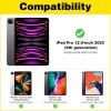 ProCase for iPad Pro 12.9 4-Way Privacy Screen Protector 2022 2021 2020 2018, 360 Degree Anti-Spy Tempered Glass Film Guard for iPad Pro 12.9 Inch 6th 5th 4th 3rd