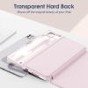 ProCase for iPad Pro 13 Inch 2025(M5) / 2024(M4) Case with Pencil Holder, Clear Back Tri-Angle Folio Stand Hard Shell Book Cover for iPad Pro 13” -Black(Pink)