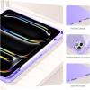 ProCase for iPad Pro 13 Inch 2025(M5) / 2024(M4) Case with Pencil Holder, Clear Back Tri-Angle Folio Stand Hard Shell Book Cover for iPad Pro 13” -Black(Purple)