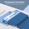 ProCase for iPad Pro 13 Inch 2025(M5) / 2024(M4) Case with Pencil Holder, Clear Back Tri-Angle Folio Stand Hard Shell Book Cover for iPad Pro 13” -Black(Teal)