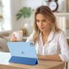 ProCase for iPad Pro 13 Inch Case M5 2025/ M4 2024, Smart Cover iPad Pro M5 M4 Case 13 Inch, Slim Stand Translucent Hard Shell Back, Supports Touch ID, Auto Wake/Sleep -Navy(Skyblue)