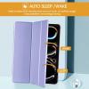 ProCase for iPad Pro 13 Inch Case M5 2025/ M4 2024, Smart Cover iPad Pro M5 M4 Case 13 Inch, Slim Stand Translucent Hard Shell Back, Supports Touch ID, Auto Wake/Sleep -Navy(Lightpurple)