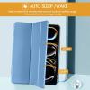 ProCase for iPad Pro 13 Inch Case M5 2025/ M4 2024, Smart Cover iPad Pro M5 M4 Case 13 Inch, Slim Stand Translucent Hard Shell Back, Supports Touch ID, Auto Wake/Sleep -Navy(Skyblue)