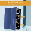 ProCase for iPad Pro 13 Inch Case M5 2025/ M4 2024, Smart Cover iPad Pro M5 M4 Case 13 Inch, Slim Stand Translucent Hard Shell Back, Supports Touch ID, Auto Wake/Sleep -Navy(Darkblue)