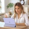ProCase for iPad Pro 13 Inch Case M5 2025/ M4 2024, Smart Cover iPad Pro M5 M4 Case 13 Inch, Slim Stand Translucent Hard Shell Back, Supports Touch ID, Auto Wake/Sleep -Navy(Lightpurple)