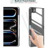 ProCase for iPad Pro 13 Inch Case M5 2025/ M4 2024 with Pencil Holder, Slim Stand Clear Shell Back, Shockproof Cover iPad Pro M5 M4 Case 13 Inch, Supports Touch ID, Auto Wake/Sleep -Black(Black)