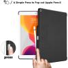 Procase iPad 10.2 7th Generation Back Case with Pencil Holder, Companion Back Cover Protective Case for 2019 New Apple iPad 10.2 inch, Compatible with Apple Smart Keyboard and Smart Cover -Black