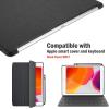 Procase iPad 10.2 7th Generation Back Case with Pencil Holder, Companion Back Cover Protective Case for 2019 New Apple iPad 10.2 inch, Compatible with Apple Smart Keyboard and Smart Cover -Black