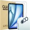 ProCase 2 Pack Screen Protector for iPad Air 13 Inch M4 2026 /M2 2024 + 2 Pack Camera Lens Protector Matching Tablet Colors, HD Tempered Glass Film Guard Saver for iPad Air 13″ -Blue(Blue)