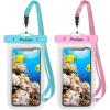 ProCase 2 Pack Waterproof Phone Pouch Case, 7″ Universal Underwater Cellphone Dry Bag for iPhone 17 Air 16 15 14 13 Pro Plus Max 12 11, Galaxy S24 S23 S22 Ultra Pixel -Black(Blue/Pink)