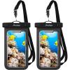 ProCase 2 Pack Waterproof Phone Pouch Case, 7″ Universal Underwater Cellphone Dry Bag for iPhone 17 Air 16 15 14 13 Pro Plus Max 12 11, Galaxy S24 S23 S22 Ultra Pixel -Black(Black)