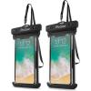 image:imageProCase 2 Pack Waterproof Phone Pouch Underwater Phone Case Up to 7 Dry Bag for iPhone 17 Air 16 15 14 13 Pro Plus Max Galaxy S24 S23 S22 Ultra Pixel Beach Essentials ClearBlack