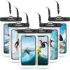 ProCase 6 Pack Waterproof Phone Pouch Dry Bag Underwater Case for iPhone 16 15 14 13 12 11 Pro Plus Max Mini Xs XR X 8 7, Galaxy S23 S22 S21 Ultra Note up to 7″ -Mixed(Black)