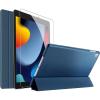ProCase Smart Case for iPad 10.2 Case 2021 9th Gen/ 2020 8th Gen/ 2019 7th Gen Case with Tempered Glass Screen Protector, Slim Stand Hard Shell Protective Smart Cover for 10.2” iPad 9/8/7 -Grey(Navy)