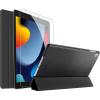 ProCase Smart Case for iPad 10.2 Case 2021 9th Gen/ 2020 8th Gen/ 2019 7th Gen Case with Tempered Glass Screen Protector, Slim Stand Hard Shell Protective Smart Cover for 10.2” iPad 9/8/7 -Grey(Black)