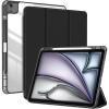 ProCase for iPad Air 13 Inch Case M4/M3/M2(2026/2025/2024) with Pencil Holder, Hybrid Smart Cover iPad 13 Air M4 M3 M2 Case with Clear Transparent Back, Supports Touch ID, Auto Wake/Sleep -Navy(Black)