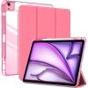 ProCase for iPad Air 13 Inch Case M4/M3/M2(2026/2025/2024) with Pencil Holder, Hybrid Smart Cover iPad 13 Air M4 M3 M2 Case with Clear Transparent Back, Supports Touch ID, Auto Wake/Sleep -Navy(Melonpink)