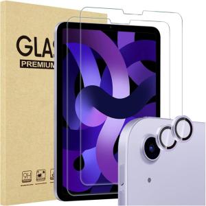ProCase 2 Pack Screen Protector for iPad Air 5th /4th Generation 10.9″+ 2 Pack Camera Lens Protector, 9H Hardness HD Clear Tempered Glass for iPad Air Gen 4/5 -Blue(Purple)