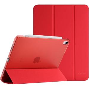 ProCase Smart Case for iPad Air 11-inch M4 (2026, 8th Gen) / M3 (2025) / M2 (2024) & 10.9 Inch iPad Air 5th (2022) & 4th (2020) – Protective Hard Back Cover with Auto Sleep/Wake – Pink(Red)
