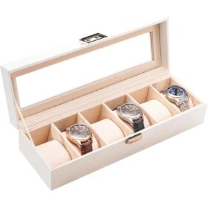 ProCase Watch Box, 3 Slot Mens Watch Case, Watch Storage Holder Organizer, Watch Display Case with Glass Lid, Anniversary Birthday Valentine Gifts for Men Women -3 Slot, Black(White)
