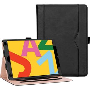 ProCase for iPad 10.2 Inch Case 2021 9th Generation/2020 8th Generation/2019 7th Generation iPad Case, Leather Vintage Stand Folio Cover Protective Case for 10.2″ iPad 9th Gen/8th Gen/7th Gen -Black(Black)