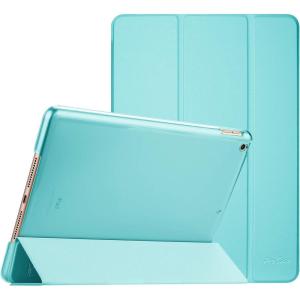 ProCase for iPad 9th/ 8th/ 7th Generation Case 10.2 Inch (2021/2020/2019 Release), 10.2 iPad Case 9th/ 8th/ 7th Gen Cover, Slim Smart Cover with Translucent Hard Shell Back -Black(Aqua)
