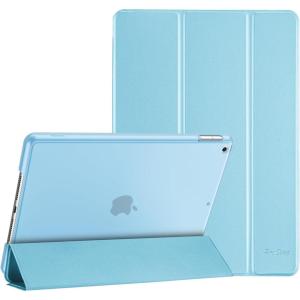ProCase for iPad 9th/ 8th/ 7th Generation Case 10.2 Inch (2021/2020/2019 Release), 10.2 iPad Case 9th/ 8th/ 7th Gen Cover, Slim Smart Cover with Translucent Hard Shell Back -Black(BabyBlue)