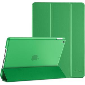 ProCase for iPad 9th/ 8th/ 7th Generation Case 10.2 Inch (2021/2020/2019 Release), 10.2 iPad Case 9th/ 8th/ 7th Gen Cover, Slim Smart Cover with Translucent Hard Shell Back -Black(Green)
