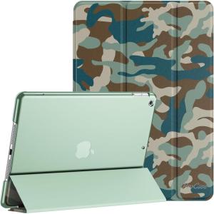 ProCase for iPad 9th/ 8th/ 7th Generation Case 10.2 Inch (2021/2020/2019 Release), 10.2 iPad Case 9th/ 8th/ 7th Gen Cover, Slim Smart Cover with Translucent Hard Shell Back -Black(CamoNavy)