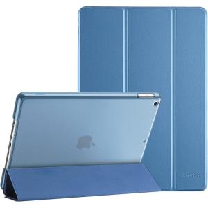 ProCase for iPad 9th/ 8th/ 7th Generation Case 10.2 Inch (2021/2020/2019 Release), 10.2 iPad Case 9th/ 8th/ 7th Gen Cover, Slim Smart Cover with Translucent Hard Shell Back -Black(Blue)