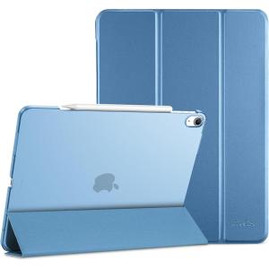 ProCase for iPad Air 13 Inch Case M4/M3/M2(2026/2025/2024), Slim Smart Cover iPad 13 Air M4 M3 M2 Case with Translucent Hard Shell Back, Supports Touch ID, Auto Wake/Sleep -Black(Skyblue)