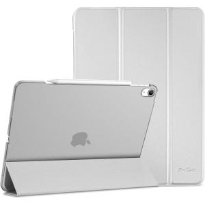ProCase for iPad Air 13 Inch Case M4/M3/M2(2026/2025/2024), Slim Smart Cover iPad 13 Air M4 M3 M2 Case with Translucent Hard Shell Back, Supports Touch ID, Auto Wake/Sleep -Black(Silver)