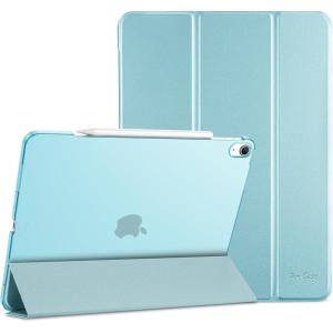 ProCase for iPad Air 13 Inch Case M4/M3/M2(2026/2025/2024), Slim Smart Cover iPad 13 Air M4 M3 M2 Case with Translucent Hard Shell Back, Supports Touch ID, Auto Wake/Sleep -Black(Aqua)