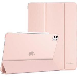 ProCase for iPad Pro 13 Inch Case M5 2025/ M4 2024, Smart Cover iPad Pro M5 M4 Case 13 Inch, Slim Stand Translucent Hard Shell Back, Supports Touch ID, Auto Wake/Sleep -Navy(Lightpink)