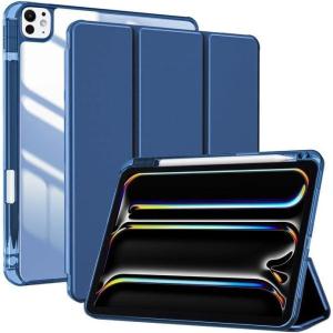 ProCase for iPad Pro 13 Inch Case M5 2025/ M4 2024 with Pencil Holder, Slim Stand Clear Shell Back, Shockproof Cover iPad Pro M5 M4 Case 13 Inch, Supports Touch ID, Auto Wake/Sleep -Black(Navy)