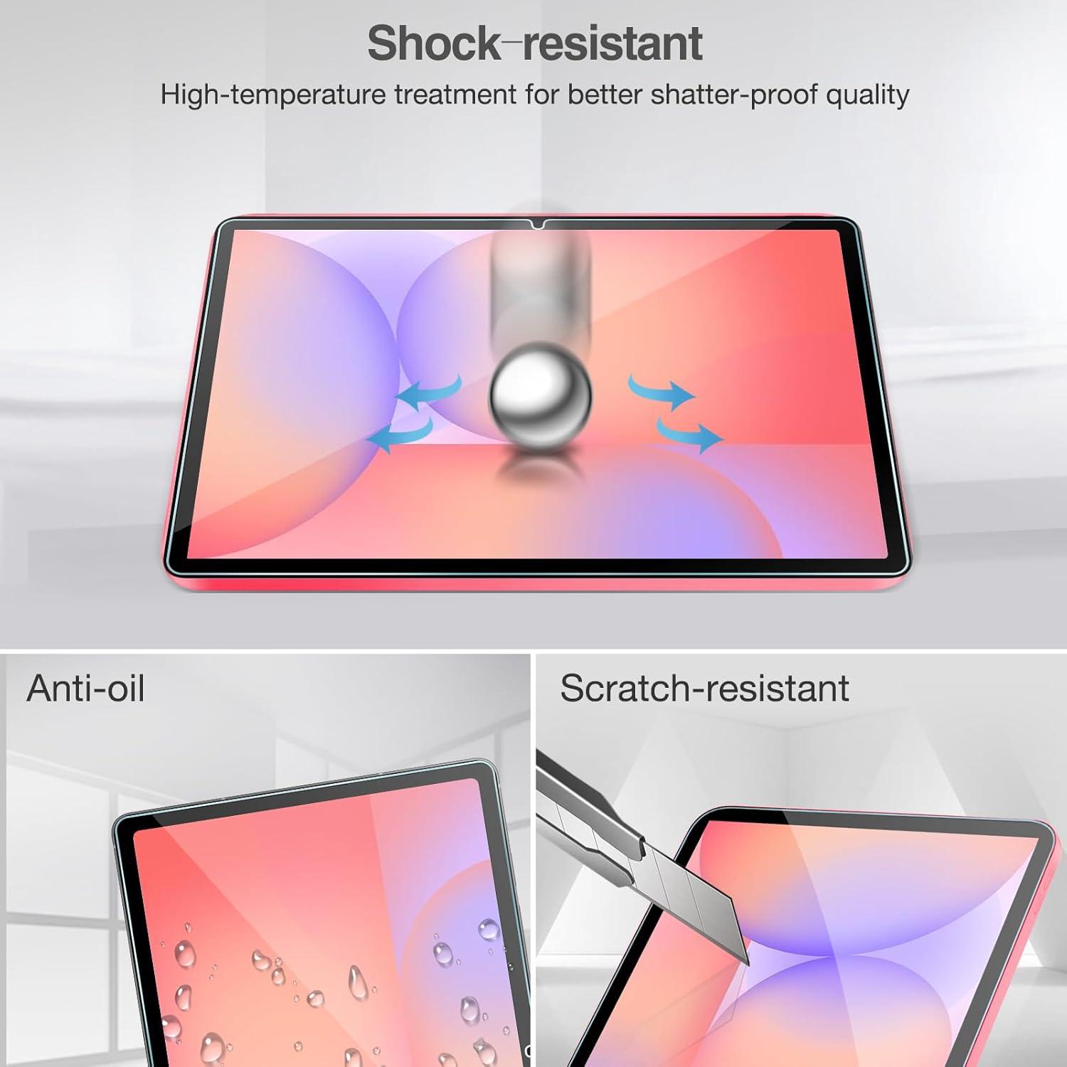 image:imageProCase 2 Pack Screen Protector for Galaxy Tab S10 Lite S10 FE 2025 Tab S9 FE 5G 2023 Tab S9 11 inch 2 Pack Camera Lens Protector Tempered Glass Film Compatible with S Pen MintCoralred