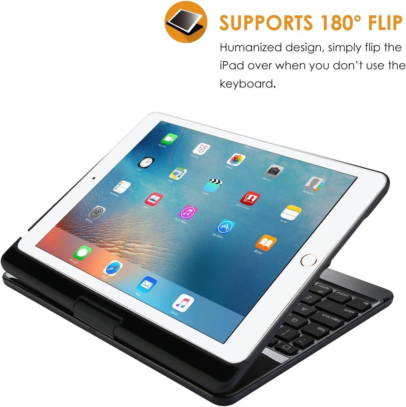 image:imageProCase 360 Rotation 7Color Backlit Keyboard Case for iPad 97 inch Old Model iPad 6th Gen2018 iPad 5th Gen2017 iPad Pro 972016 iPad Air 22014 iPad Air 12013 Keyboard Cover Black