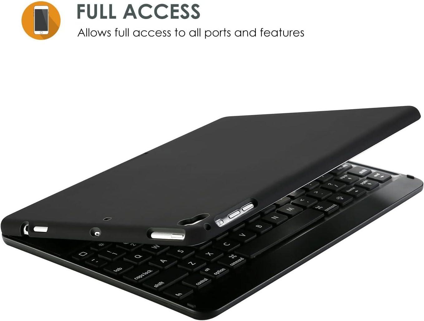 image:imageProCase 360 Rotation 7Color Backlit Keyboard Case for iPad 97 inch Old Model iPad 6th Gen2018 iPad 5th Gen2017 iPad Pro 972016 iPad Air 22014 iPad Air 12013 Keyboard Cover Black