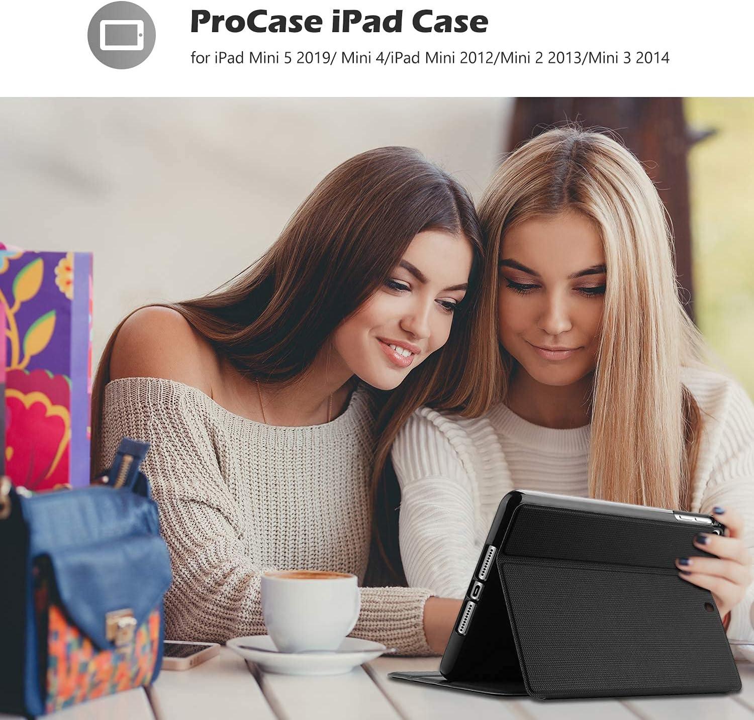 image:imageProCase Book Cover for iPad mini 5 Generation 2019 Mini 4 Mini 1 2 3 Slim Stand Protective Folio Case Smart Cover for iPad mini 54321 TealBlack