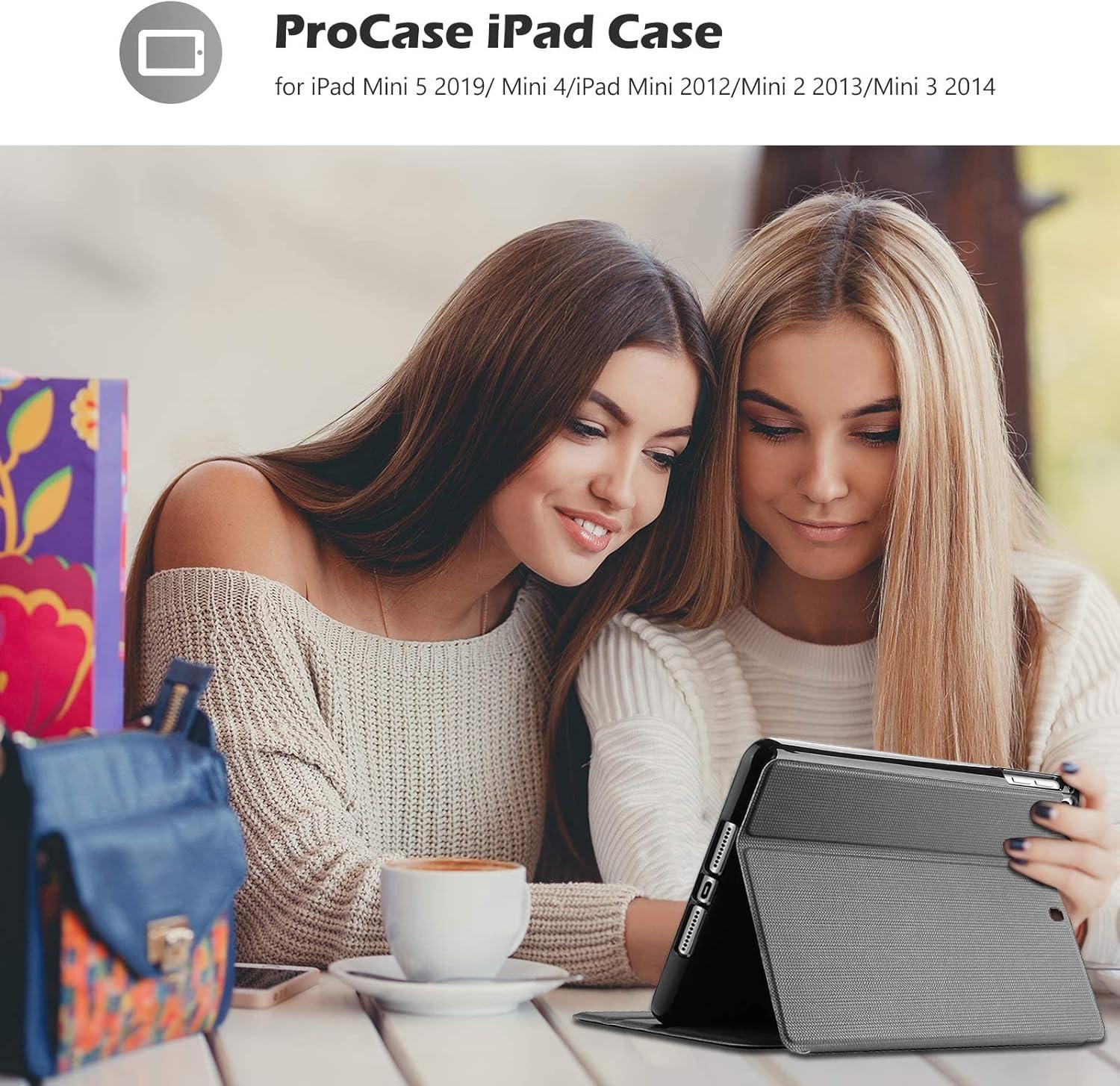 image:imageProCase Book Cover for iPad mini 5 Generation 2019 Mini 4 Mini 1 2 3 Slim Stand Protective Folio Case Smart Cover for iPad mini 54321 TealGrey
