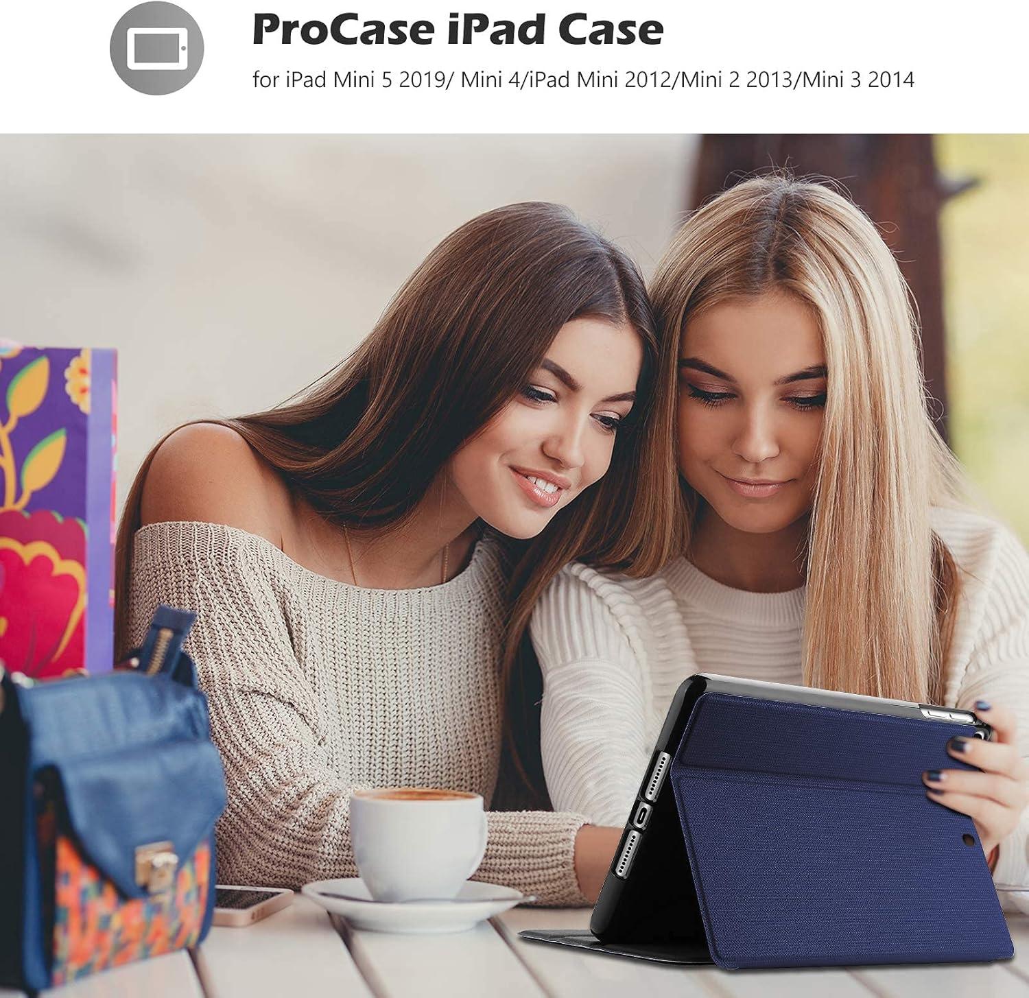 image:imageProCase Book Cover for iPad mini 5 Generation 2019 Mini 4 Mini 1 2 3 Slim Stand Protective Folio Case Smart Cover for iPad mini 54321 TealNavy