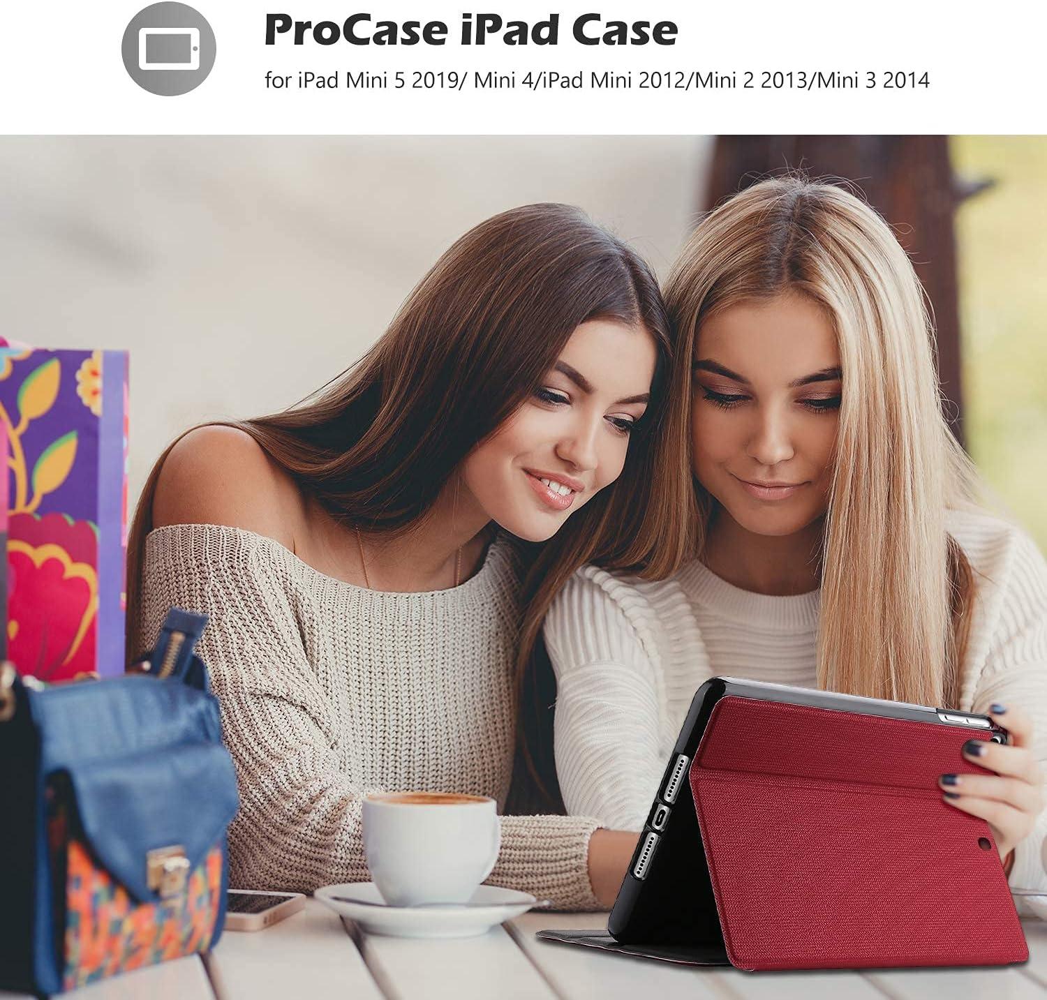 image:imageProCase Book Cover for iPad mini 5 Generation 2019 Mini 4 Mini 1 2 3 Slim Stand Protective Folio Case Smart Cover for iPad mini 54321 TealRed