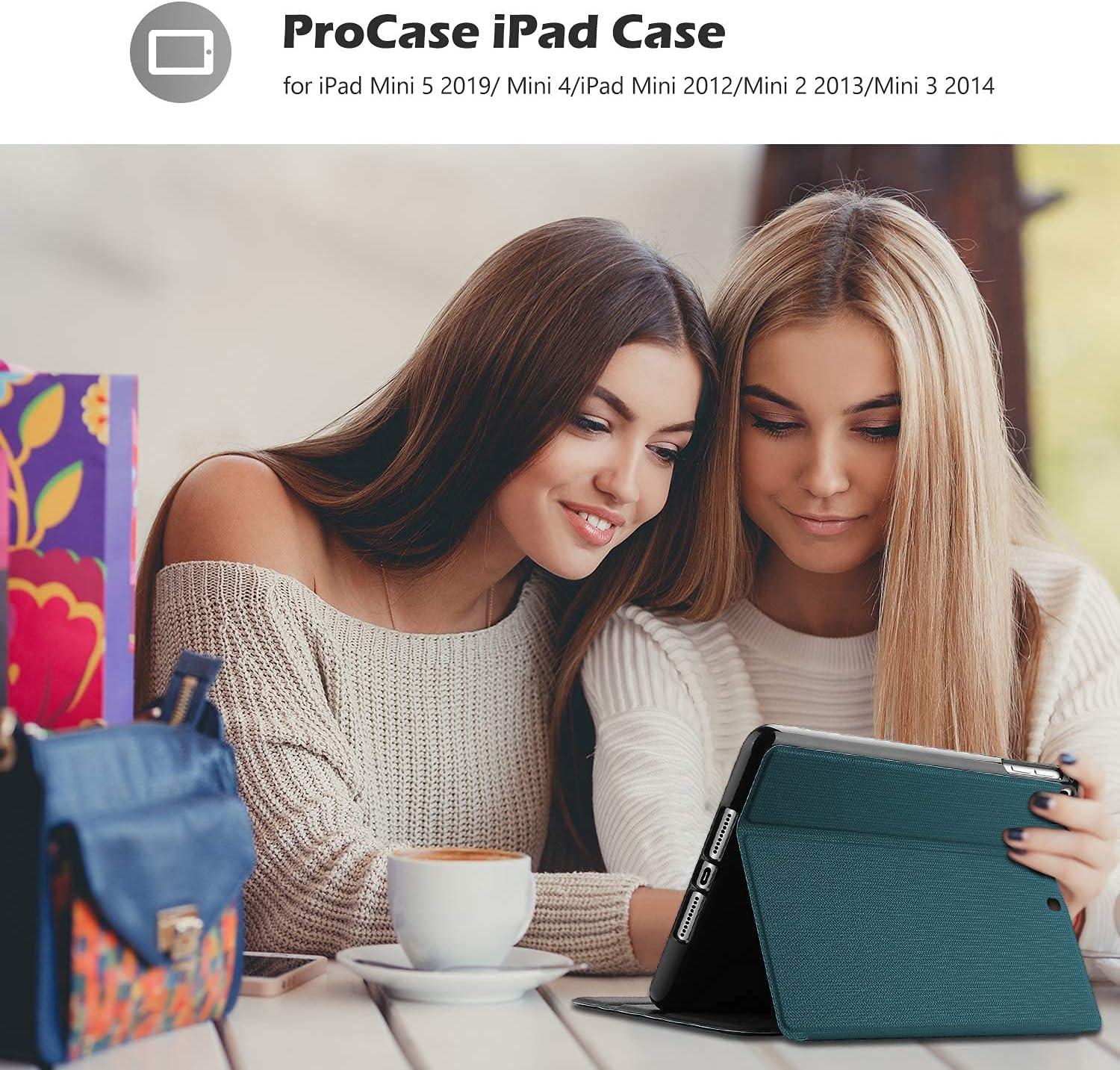 image:imageProCase Book Cover for iPad mini 5 Generation 2019 Mini 4 Mini 1 2 3 Slim Stand Protective Folio Case Smart Cover for iPad mini 54321 TealTeal