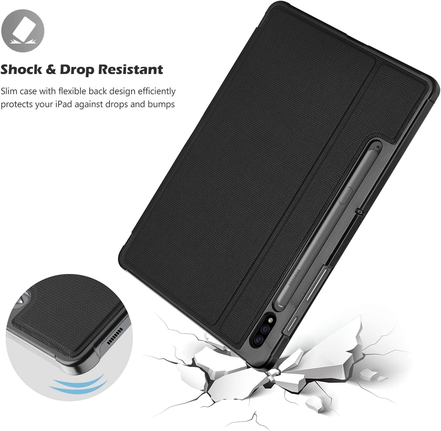 image:imageProCase Case for Galaxy Tab S7 FE 5G 2021S8 Plus 2022S7 Plus 2020 124 inch with S Pen Holder Smart Cover for 124 Samsung Galaxy Tablet SMX800 X806 T730 T736 T970 T975 T976 T978 BlackBlack
