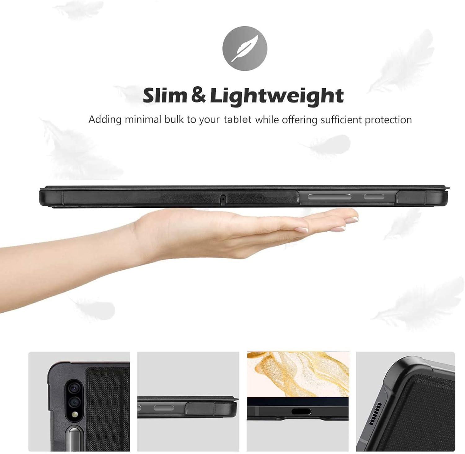 image:imageProCase Case for Galaxy Tab S7 FE 5G 2021S8 Plus 2022S7 Plus 2020 124 inch with S Pen Holder Smart Cover for 124 Samsung Galaxy Tablet SMX800 X806 T730 T736 T970 T975 T976 T978 BlackBlack