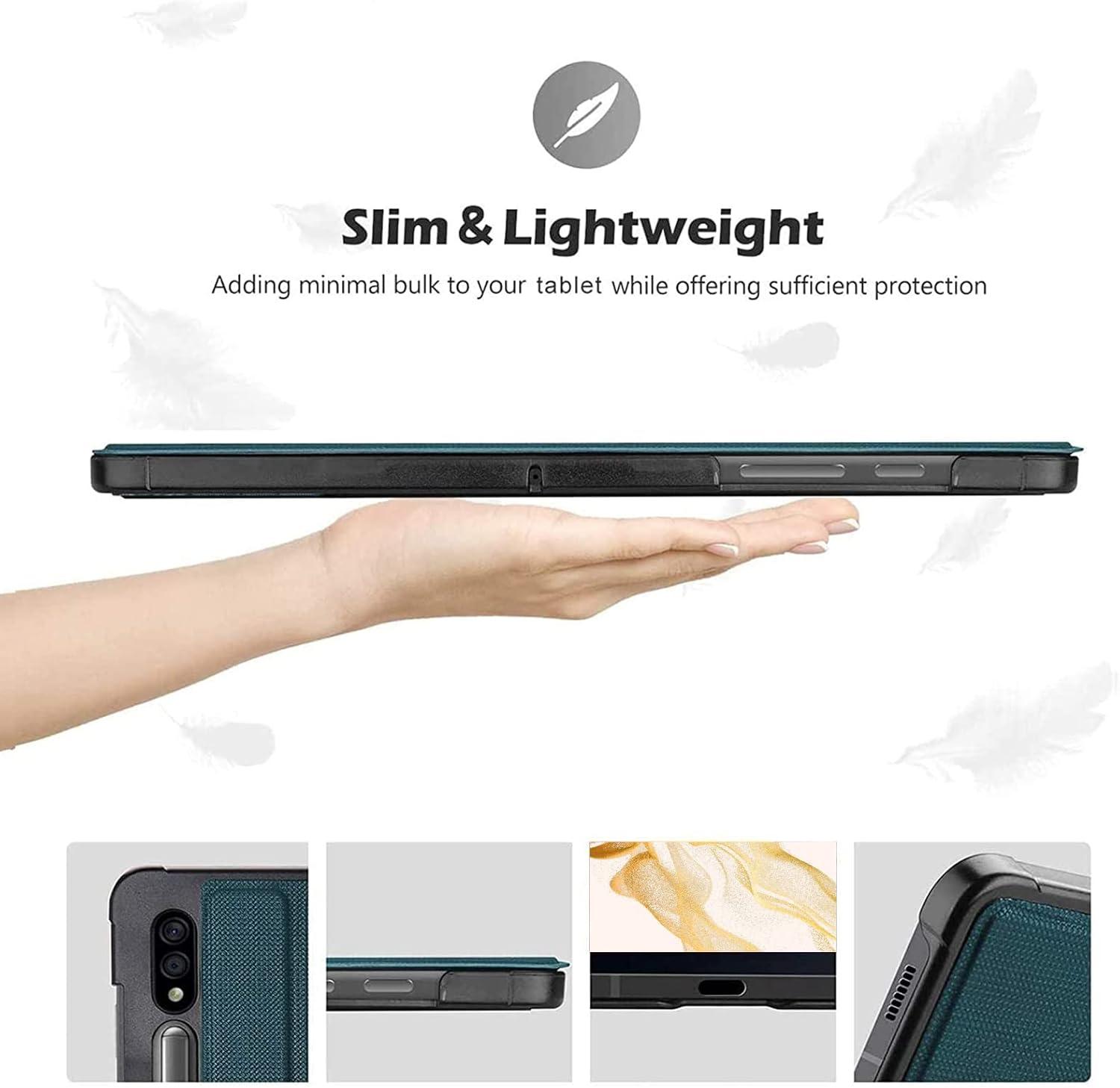 image:imageProCase Case for Galaxy Tab S7 FE 5G 2021S8 Plus 2022S7 Plus 2020 124 inch with S Pen Holder Smart Cover for 124 Samsung Galaxy Tablet SMX800 X806 T730 T736 T970 T975 T976 T978 BlackTeal