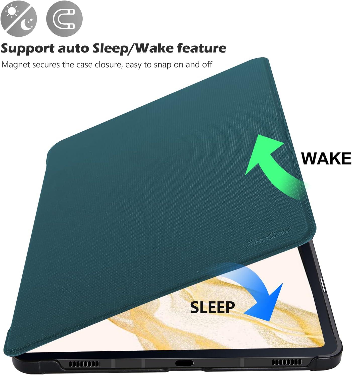 image:imageProCase Case for Galaxy Tab S7 FE 5G 2021S8 Plus 2022S7 Plus 2020 124 inch with S Pen Holder Smart Cover for 124 Samsung Galaxy Tablet SMX800 X806 T730 T736 T970 T975 T976 T978 BlackTeal