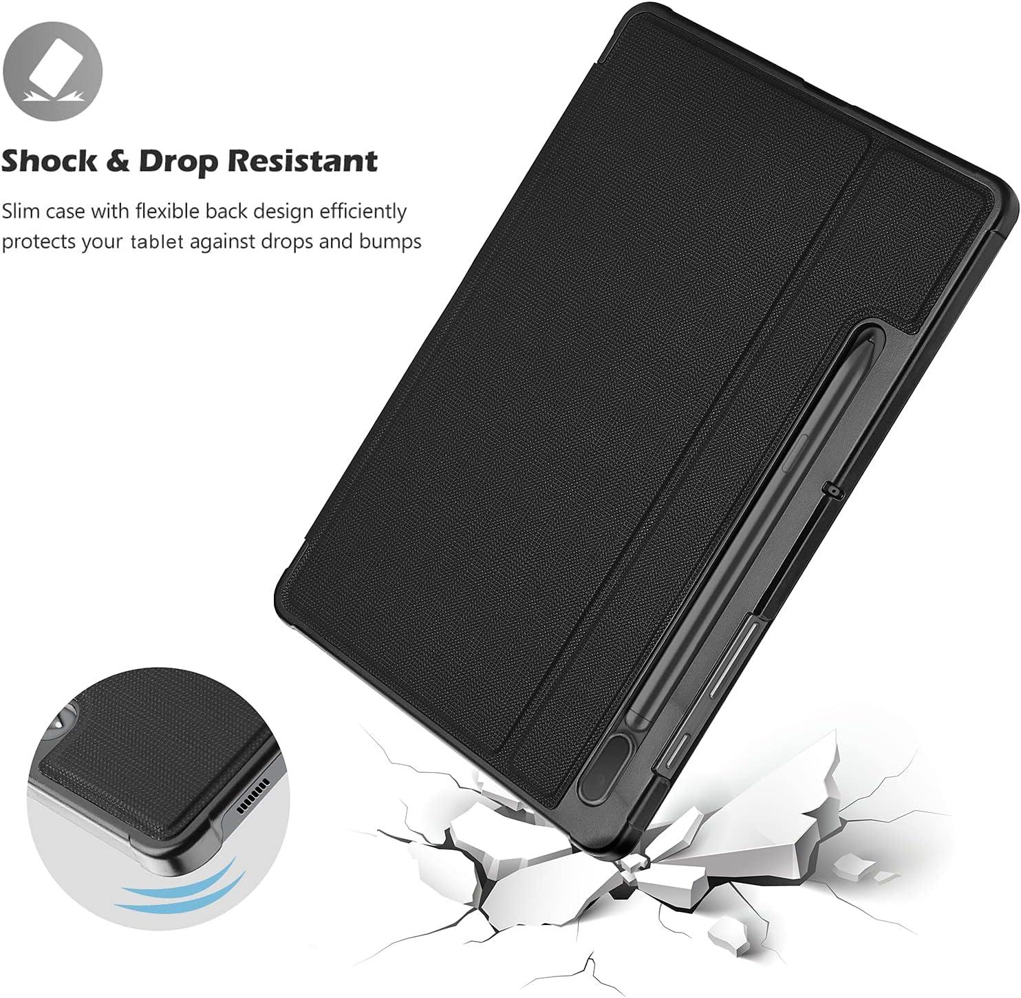 image:imageProCase Case for Galaxy Tab S8 PlusS7 FE 2021S7 Plus 2020 124 Inch with S Pen Holder Slim Stand Folio Smart Cover for 124 Tablet SMX800 X806 T730 T736 T970 T975 T976 T978 Black